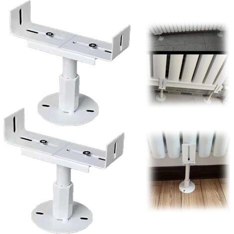 Lot de 2 Supports de radiateur en Aluminium, Pied radiateur Fonte,résistance au Brouillard salin, Support de radiateur pour la Maison, Support réglable en Hauteur Hauteur réglable 13-18cm (1/5)
