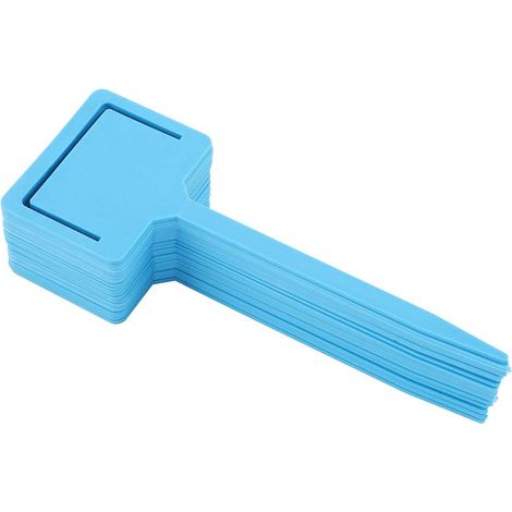 Confezione da 20 etichette in PVC per semi da giardino, impermeabili e resistenti, di colore blu.