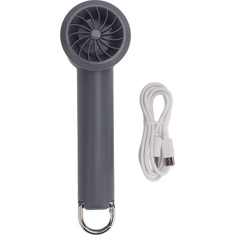 Ortviai Ventilateur portable turbo USB rechargeable 14000 tr/min, 100 vitesses, écran numérique, couleur violet-gris (1/5)