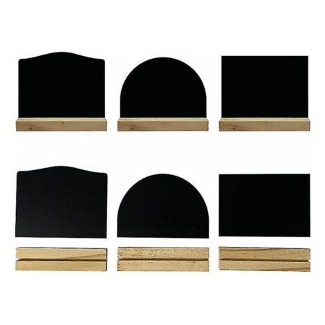 Mini tableau noir avec supports en bois Vintage, 6 pièces, pour l'école, le mariage, l'anniversaire