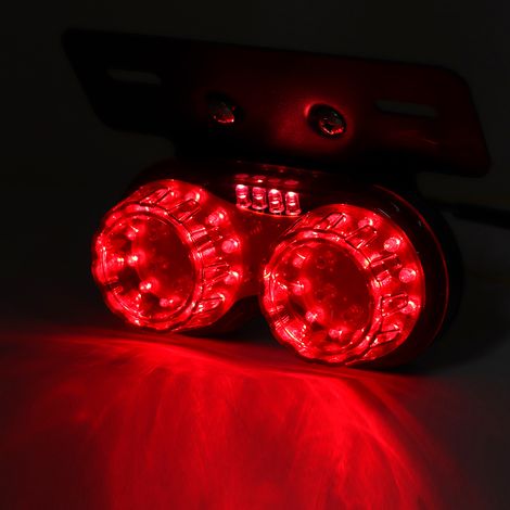 Runde rote 12V-LED-Motorradbremsleuchte, universelles Rücklicht für Custom-Bikes, Motorradbremszubehör, Nachrüst-Rücklicht (1/5)