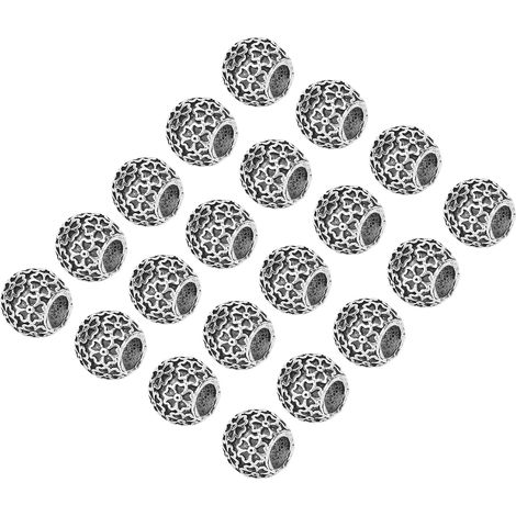 20 pièces Perles Barbe Rétro Alliage Motif Fleur Tube Cheveux Dreadlocks Bijoux Pendentif DIY Bracelet (1/5)