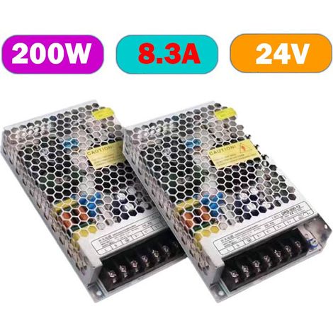 Alimentatore Switching 24V DC Trasformatore e Convertitore da 200-240V AC a 24V DC  200W (1/3)