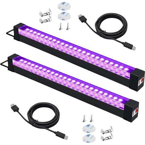 LED Black Light, UV Tube Light Purple LED UV Tube Light Party, Neon Painting, Fluorescent Poster, Halloween, Christmas (1/5)