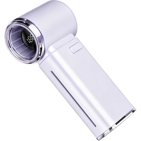 Ventilateur à main transportable à turbine avec brume glacée violet ABS 5W 4000mAh 199 vitesses 36-45dB 292g avec câble et notice (1/4)