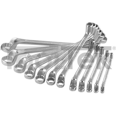SET 12pz CHIAVI POLIGONALI COMBINATA STELLA 6-32mm CHIAVE DOPPIA Cr-V