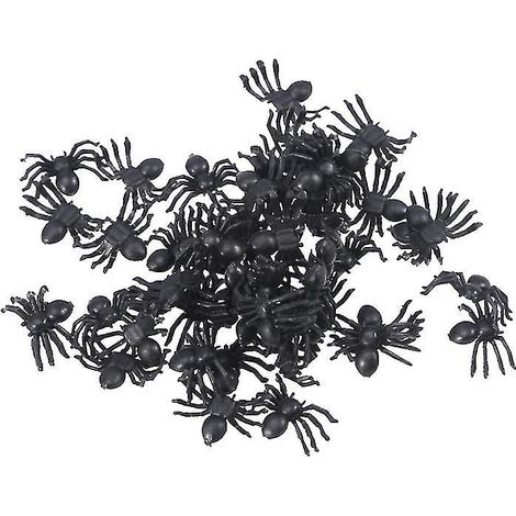 100 Stück Plastikspinnen für Halloween-Dekoration