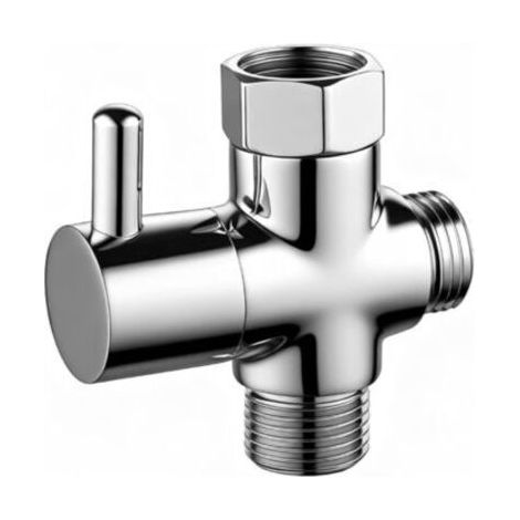 BUNTHAUS Robinet WC 3 Voies, Inverseur Douche, 1/2 Pouce Vanne Dérivation Bras Douche, Séparateur Pommeau Douche Laiton, G1/2 Remplacement Vanne Dérivation Douche Métal