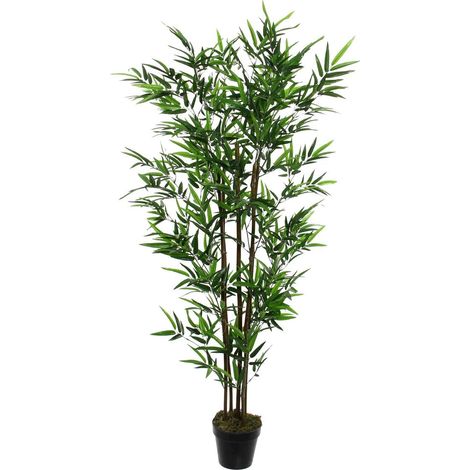 Plante artificielle bambou vert avec tronc en bois véritable pour intérieur H150 x Ø85 cm - PANGIVO (1/5)