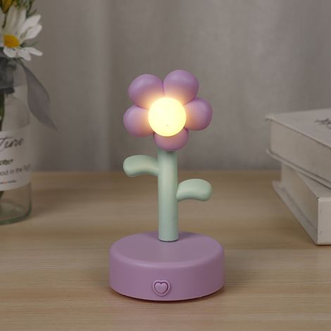 Lampe De Nuit Fleur - Lampe De Bureau Portable Avec Capteur Tactile - Pour Chambre Bureau Dortoir Décoration Intérieure - 1 Pièce (1/5)