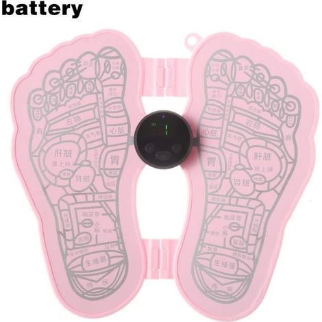 Pinkfarbener, batteriebetriebener Beinstimulator und Fußmassager, Muskelstimulationsgerät, verbessert die Durchblutung von Füßen und Nacken