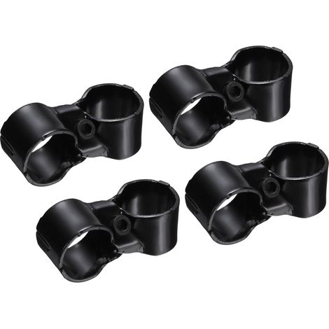 4Pcs Fixations D'Extrémité 1-1/8" Acier Carbone Électrophorèse 2-Ways Collier Pour Tuyau Fixations D'Extrémité Pour Clôture À Mailles Chaînées Pour Tuyau OD 1-1/8" (1/5)
