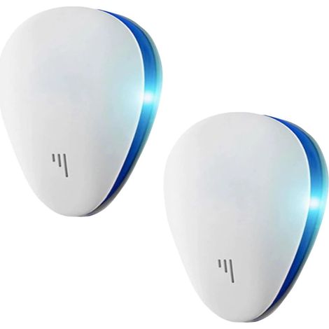 Plug In, Ultrasonic Pest Repeller, Indoor Electronic Repellent in Control, White-2pcs (1/5)