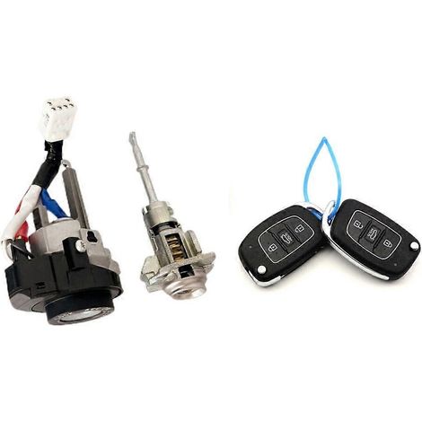81905F0500 Ensemble cylindre de serrure de porte de voiture avec clé et contacteur d'allumage pour modèles 2015-2020 (1/5)