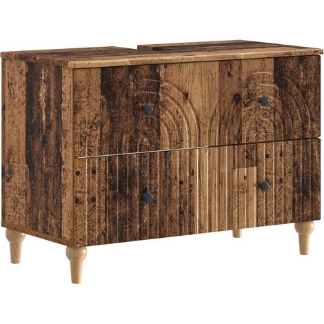 Waschbeckenschrank ALKMAAR Altholz 82 x 41 x 59 cm vidaXL (1/5)