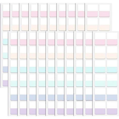 240 Étiquettes d'index, autocollants marque-page, papier premium, 2,8 cm, réutilisables sans résidu, pour bureau et école