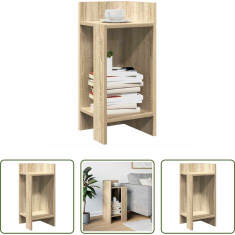 Holzbeistelltisch - Beistelltisch mit Ablage Sonoma-Eiche 25,5x27x60 cm (1/5)