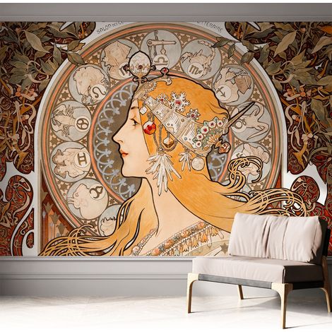 Papier peint autocollant avec imprimé pour cuisine facile à appliquer pour mur a motif Élégance zodiacale 312x219 cm (1/5)