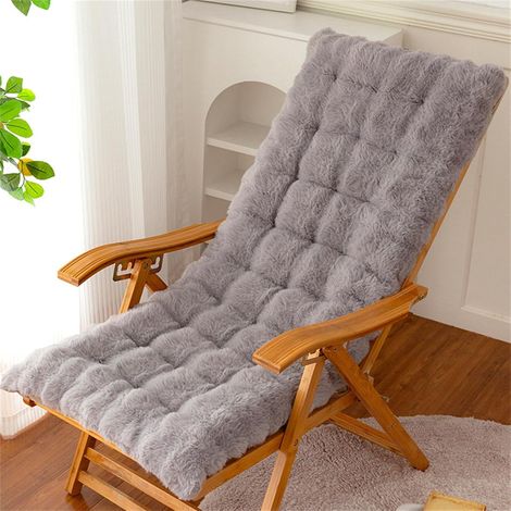 Cojín para chaise longue, cojín acolchado para tumbona con correas, cojín cómodo y suave para tumbona, colchón para silla de jardín, terraza o balcón (gris, 40x100cm)