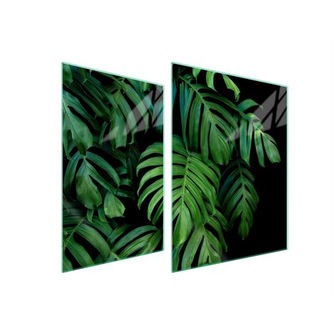 PIASTRA PROTETTIVA IN VETRO PER STUFA 70x52 MONSTERA (1/5)