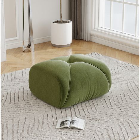 Canapé modulable en chenille verte confort HAVRYA (1/5)