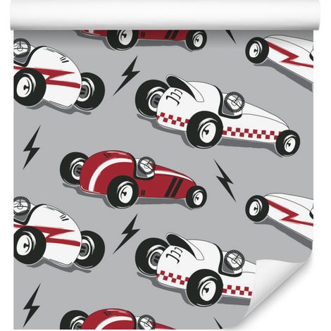 Papier peint voitures de course vintage pour salon et chambre 50x1000 cm (1/5)