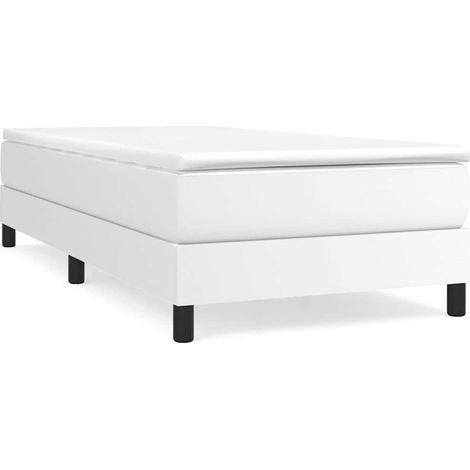 Maison Exclusive - Boxspringbettgestell Weiß 90x200 cm Kunstleder (1/5)