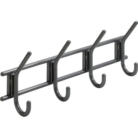 Hettich Garderobenhaken 4 Haken 37,0 x 15,0 x 7,0 cm anthrazit Hakenleisten