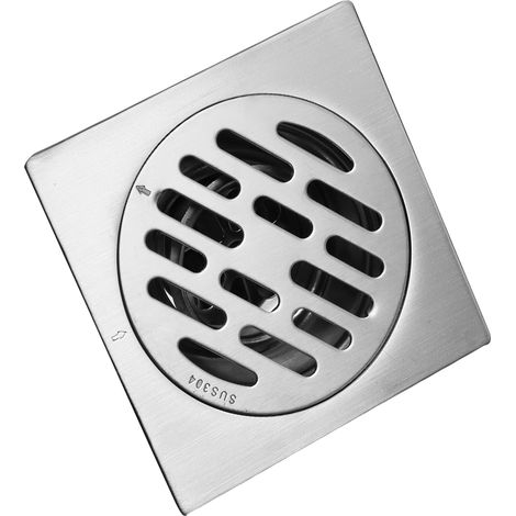 Couvercle de bonde de sol de salle de bain carré en acier inoxydable épais anti-odeurs (Type 2) (1/5)