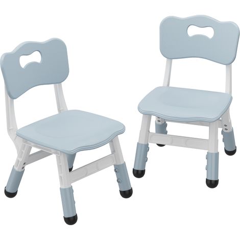 Set de 2 Chaises pour Enfants-HOERFURIY -Chaise à Hauteur Adjustable en 3 Niveaux, en Plastique pour Enfants de 2 à 6 Ans,BLUE (1/5)