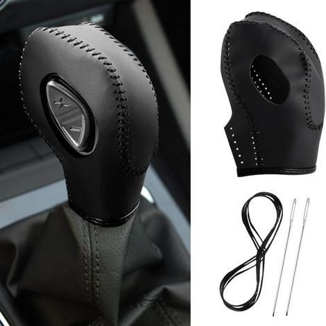 Pomo de palanca de cambios de cuero para Ford Focus, Fiesta, Escape, Edge, EcoSport, Fusion, C-Max, Energi, Transit, Transit Connect (transmisión automática) (1/5)
