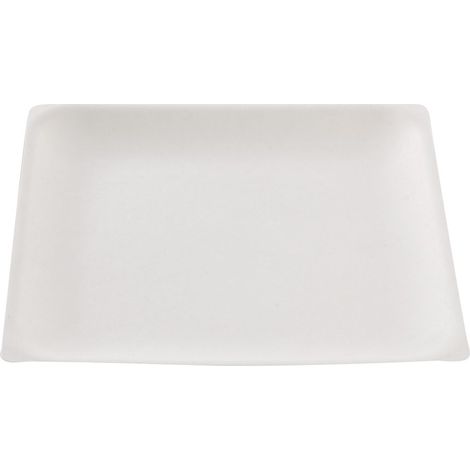 Assiette carrée blanche en canne à sucre 16 x 16 cm - 800 unités - Betik