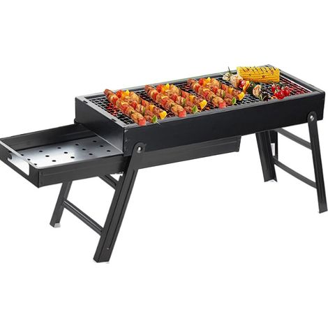 MINKUROW Griglia a Carbone Portatile Pieghevole in Acciaio Inossidabile per Cucina, Giardino, Festa, Festival, Picnic, Campeggio, Escursionismo, 60 x 22 x 30 cm (1/5)