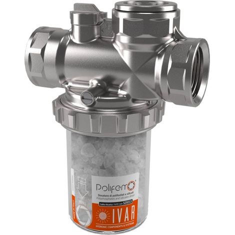 POLIFEMO 1" Dosatore proporzionale di polifosfati e silicati in cristalli completo di filtro, sistema di bypass integrato e kit di connessione 520212 (1/4)