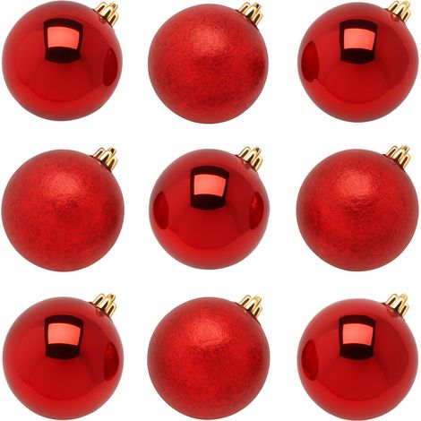 Palline per albero di Natale "Groovemix" di colore Rosso, addobbo natalizio elegante -4 palline da ⌀ 10 cm (1/5)