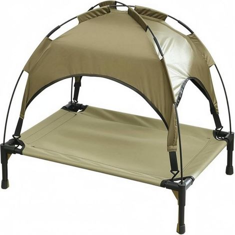 Elevated Pet Bed, Hammock-Style Kennel with Breathable Oxford Cloth Flat Surface and Fiberglass Tube Frame, Suitable for Dogs and Cats, Army Green, Extra Large (1/5)