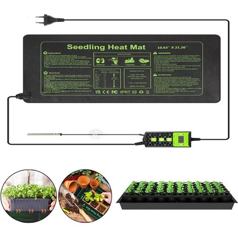 Tappetino riscaldante per piante 10" x 20,75", tappetino riscaldante elettrico per la germinazione dei semi, piantine, 20°C/68°F-42°C/108°F (1/5)