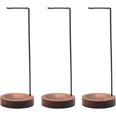 Brûleur d'encens en bois avec support en métal - Lot de 3 - Idéal pour la maison, l'hôtel, les spas et les salles de méditation. (1/5)