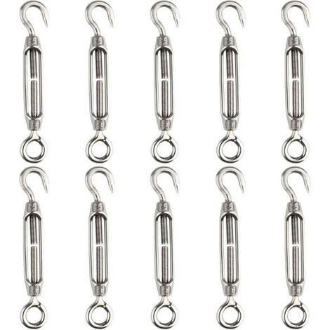 10 tendeurs de fil en acier inoxydable 304 crochet et il rglables heavy duty couleurs multiples ABRI DE JARDIN