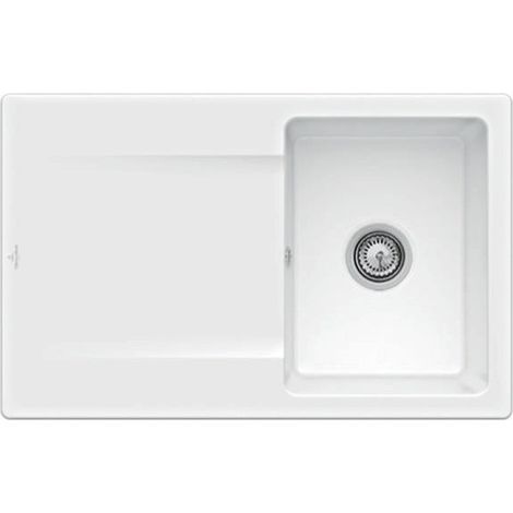 V&B Einbauspüle SILUET 45 FLAT 780x490mm Handbetätigung snow white