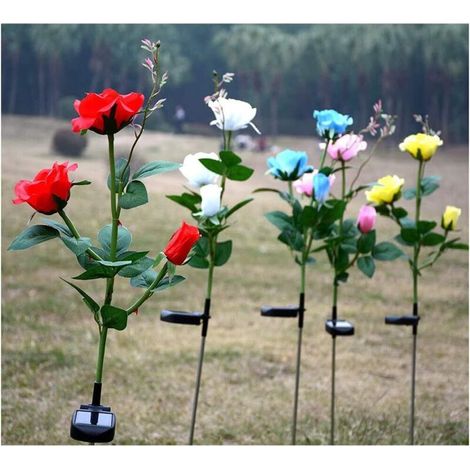 Lampes solaires de jardin à LED en forme de tulipe, éclairage artistique pour jardin, roses, veilleuses rechargeables pour Noël, mariages et festivals (1/5)