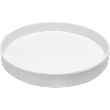 Plateau de fleurs en céramique blanc de 18 cm de diamètre extérieur, adapté aux bacs à fleurs d'intérieur et d'extérieur, 1 pièce (1/5)