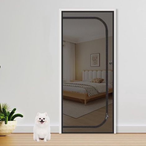 Porte moustiquaire renforcée pour chat - Protection anti-moustiques et anti-petits chiens - Fermeture éclair - Empêche les chats et les chiens d'entrer dans la maison - Rideau de porte anti-chats - No (1/5)