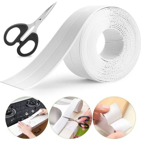 Nastro pieghevole e antimuffa sigillante per bagno cucina, 3.4 metri x 38mm Colore - Bianco (1/5)
