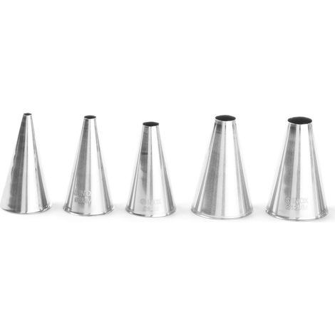 Coni per sac à poche per decorare, in acciaio, 2-10 mm, 5 pezzi - Hendi 551691