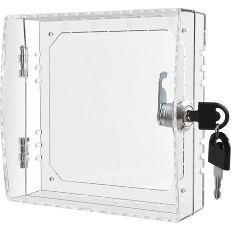 Boîtier de verrouillage pour thermostat avec 2 clés, boîte de protection thermostatique transparente, 16 x 15 x 6 cm, boîte murale pour thermostat (1/5)