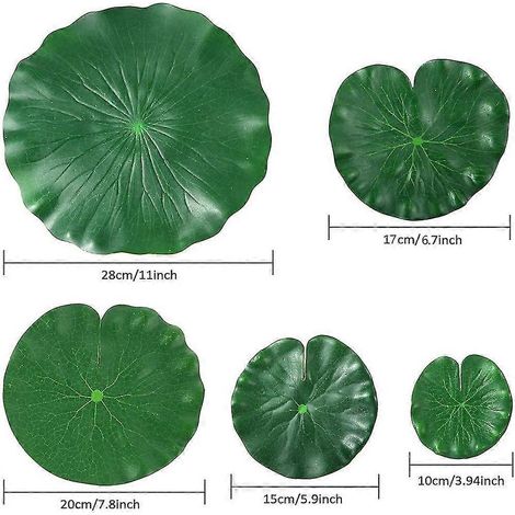 Coussinets de feuilles de Lotus en mousse flottante artificielle, 15 pièces, 5 sortes, Folia Pond R pour piscine Rium D (1/5)