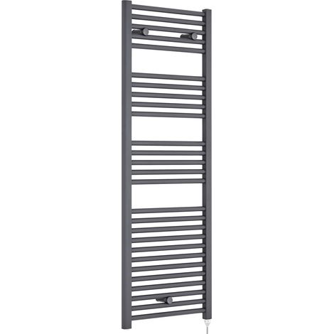 Nuie 1375mm x 480mm Anthracite Electric Round Ladder Rail - MTY155 (1/3)