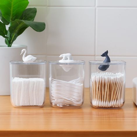 3-teilige Wattestäbchenbox, Aufbewahrungsbox, Badezimmer, Ankleidezimmer, Wohnzimmer, Küche, Zahnstocherbox, Ringe, Haustier-Aufbewahrungsbox (1/5)