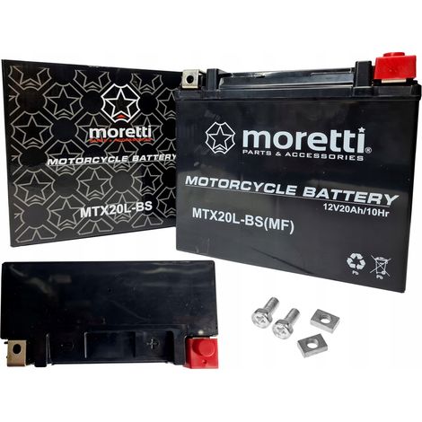 Batería de gel Moretti 12V 20Ah 270A MTX20L-BS YTX20L Quad CF Moto Canam (1/3)